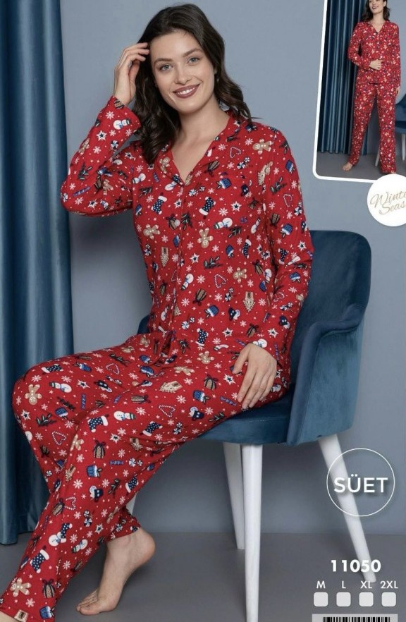Луксозна дамска пижама от фино кадифе 2124