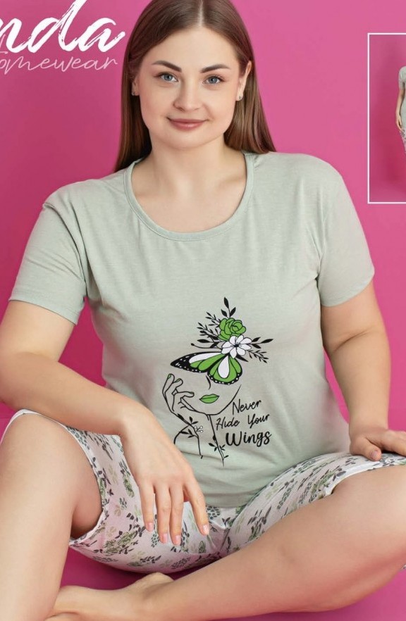 Комбо 2 бр.Дамска памучна пижама МАКСИ-2307