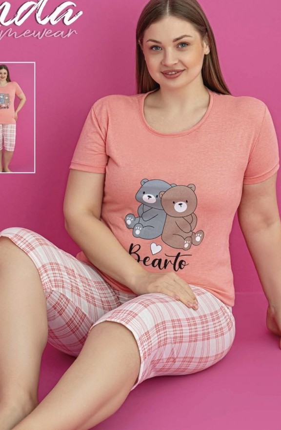 Комбо 2 бр.Дамска памучна пижама МАКСИ-2309